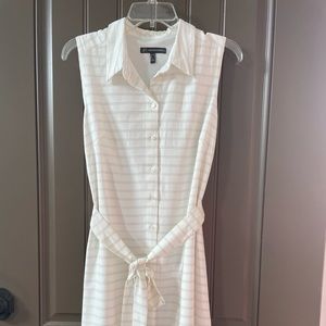 Off white and gray pinstriped dress